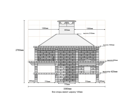 Печь Аристократ 832 Прямоугольный кирпич микс коричневого с желтым, фото 8