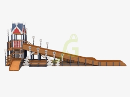 Зимняя деревянная горка "IgraGrad Snow Fox 17" с тремя скатами V4, фото 4