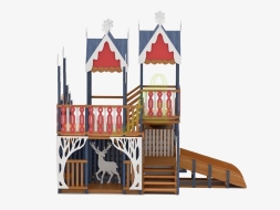 Зимняя деревянная горка "IgraGrad Snow Fox 17" с тремя скатами V4, фото 8