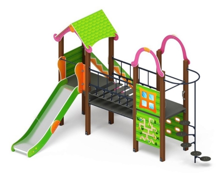 Детская игровая площадка Лукоморье ДИК 2.25.10-01.С H=1200, металлический скат, фото 3