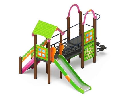 Детская игровая площадка Лукоморье ДИК 2.25.10-01.С H=1200, металлический скат, фото 2