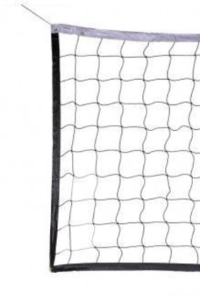 Сетка волейбол  Д=3,0 мм яч. 100*100 чер/бел Разм. 1,0*9,5 м обш. с 4-х сторн, верх/низ лента 5 сПП, фото 1