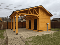 Навес для машин с хозблоком РИАН Базовая комплектация, фото 1