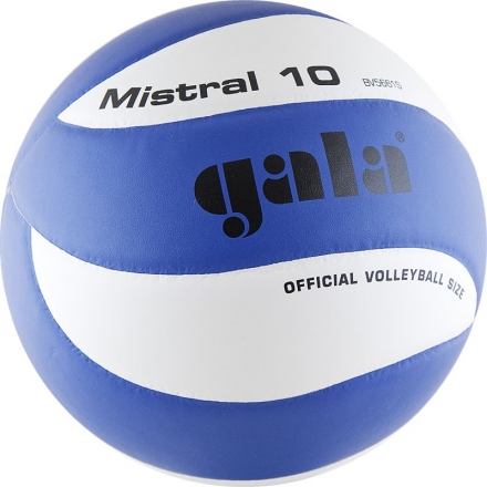Мяч вол. &quot;GALA Mistral 10&quot; арт. BV5661S, р. 5, синт. кожа ПУ, клееный, бут. камера, бело-синий, фото 1
