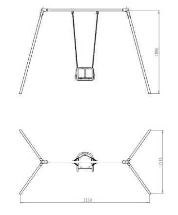 Качели K40 с сидушкой со спинкой, фото 2