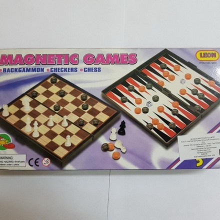 Нарды + Шахматы + Шашки магнитные большие, фото 1