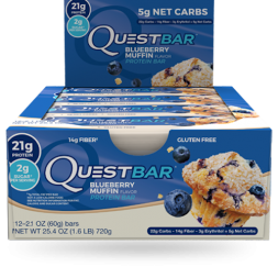 Батончики QuestBar Blueberry Muffin (12 батончиков), фото 1