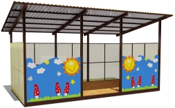 Теневой навес одинарный 3х6 м 19109 для уличной площадки