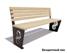 Парковая скамейка Ракушка, Лиственница (без подлокотников) 1,5 м