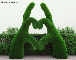 Топиари стела Ладони-сердце, h=300 см - газон Deluxе/Deluxe Green, фото 6