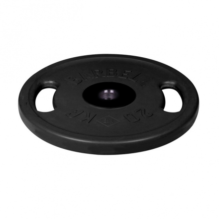 Диск олимпийский с ручками Barbell d 51 мм чёрный 20 кг, фото 1