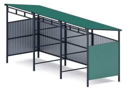 Навес контейнерной площадки для мусора (3 секции) МФ 55.02.03.3-01, фото 1