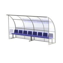 Скамейка для запасных игроков, на 10 мест.открытые боковины