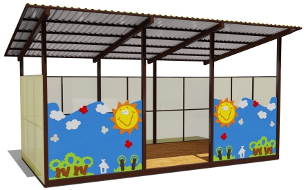 Теневой навес одинарный 3х6 м 19108 для уличной площадки, фото 1