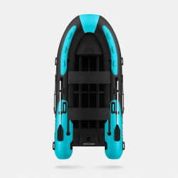 Gladiator RIB 420 AL Черно-бирюзовый моторная лодка ПВХ Жесткое дно (морской алюминий), киль, фото 3