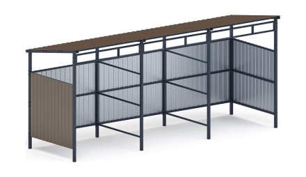 Навес контейнерной площадки для мусора (3 секции) МФ 55.02.03.3-02, фото 1