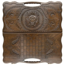 Нарды резные "Лев 2" с ручкой 60, Haleyan