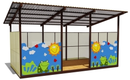 Теневой навес одинарный 3х6м 19106 для уличной площадки