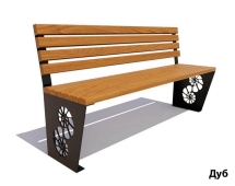 Парковая скамейка Ракушка, Лиственница (без подлокотников) 0,6 м