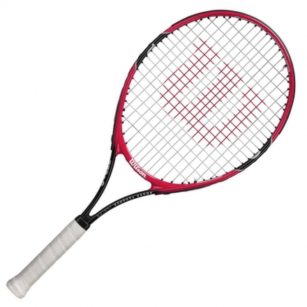 Ракетка б/т Wilson Roger Federer 25 Gr00, для 9-10 лет, алюминий, со струнами, красно-белый, фото 1