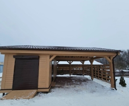 Навес для машин с хозблоком ВАЛОР Премиум комплектация, фото 3