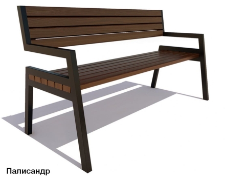 Скамейка уличная Дубна, Лиственница 1,5 м, фото 2