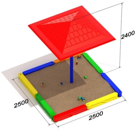 Песочница Квадро-2 для детской игровой площадки, фото 2
