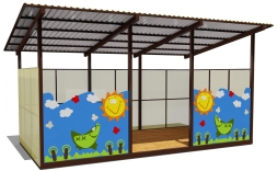 Теневой навес одинарный 3х6м 19105 для уличной площадки