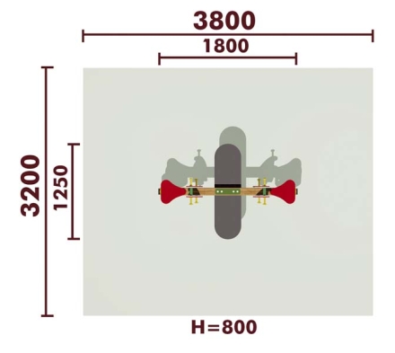 Качели-балансир на пружине Грибочек 04505 для детской площадки, фото 2