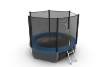 Батут с внешней сеткой и лестницей, диаметр 8ft (синий) + нижняя сеть Батут с внешней сеткой и лестницей, диаметр 8ft (синий) + нижняя сеть