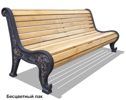 Скамейка чугунная Новый парк, Лиственница 2,5 м, фото 2
