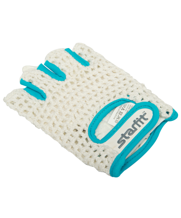 Перчатки для фитнеса SU-110, белые/голубые, фото 3