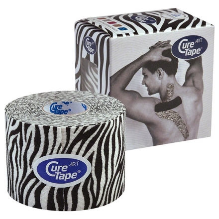 Тейп кинезиологический CureTape Art Zebra, 5 см x 5 м, арт. 163180, бело-черный, фото 1