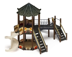 Детская игровая площадка Карнавал Шанхай ДИК 2.22.02-02 H=1200, H=2000, винтовой скат, фото 1