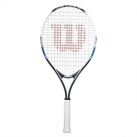 Ракетка б/т Wilson US OPEN 25, для 9-10 лет, алюминий , со струнами, черно-сине-белый, фото 1