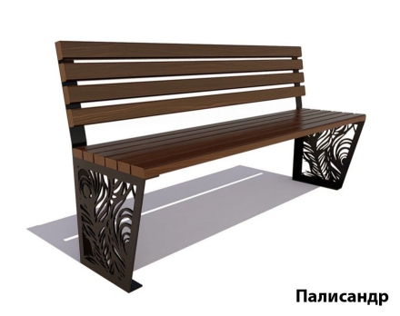 Парковая скамейка Павлин, Лиственница  (без подлокотников) 1,2 м, фото 3
