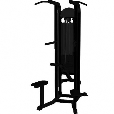 Турник-брусья Barbell МВ 3.14 с разгружением (грузоблок) (Гравитрон) чёрный, фото 1