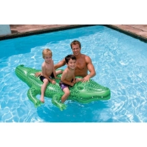 Надувной плотик круг Intex 58562 "Крокодил" с держателем 203х114см от 3 лет