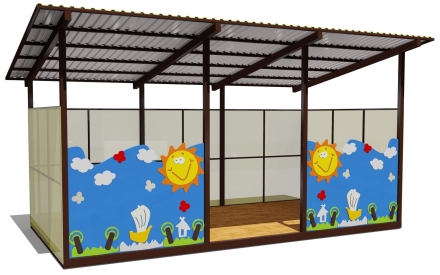 Теневой навес одинарный 3х6 м 19102 для уличной площадки, фото 1