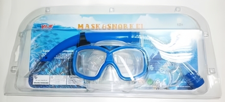 Набор 2 в 1 (маска+трубка) 103-2А синий, фото 1