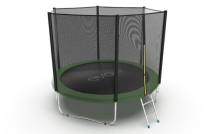Батут с внешней сеткой и лестницей, диаметр 10ft (зеленый) Батут с внешней сеткой и лестницей, диаметр 10ft (зеленый)