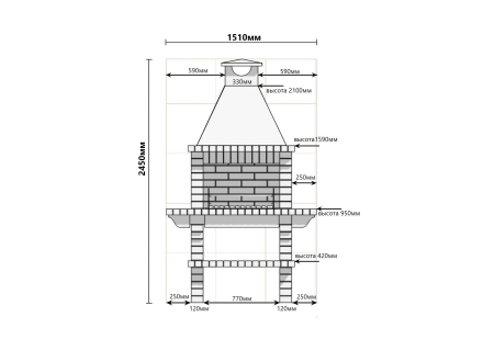 Печь Аристократ 702 Радиальный кирпич коричневый, фото 6