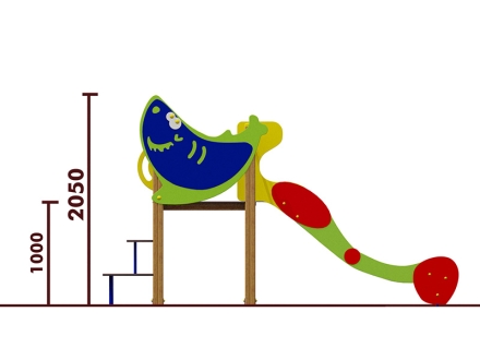 Горка Акула 08304 H=1000 для детской площадки, фото 2